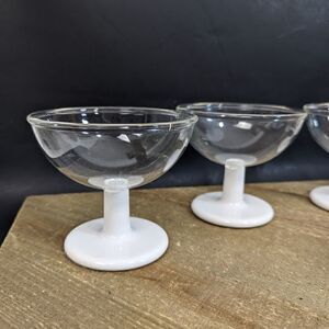 Pino Spagnolo Biesse Le coppe, Set of 6 Goblets with box, white and clear